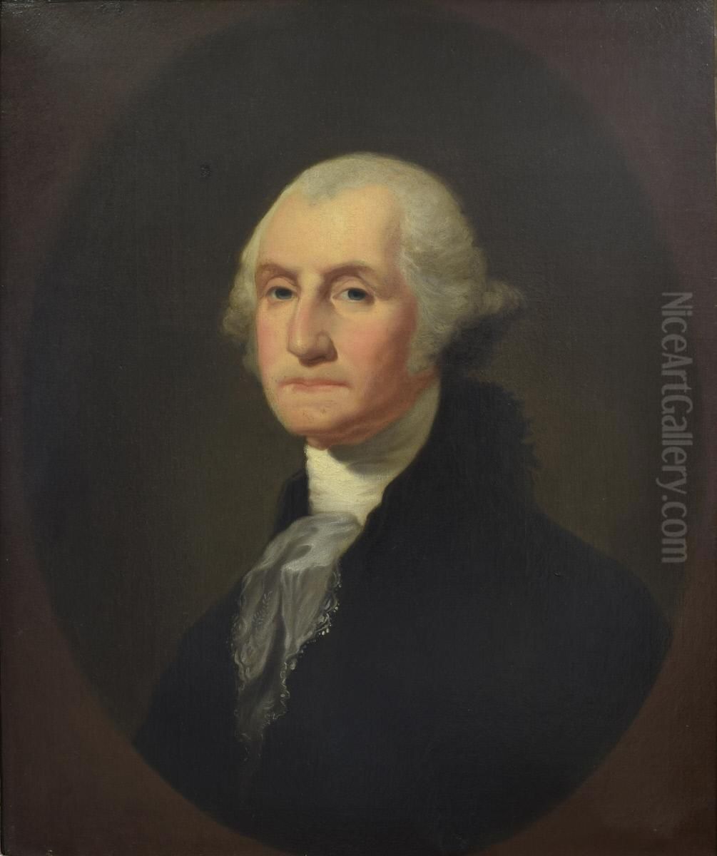 George Washington (The Jonas Miller-Cake-Joseph Stewart Portrait) Oil Painting by Gilbert Stuart