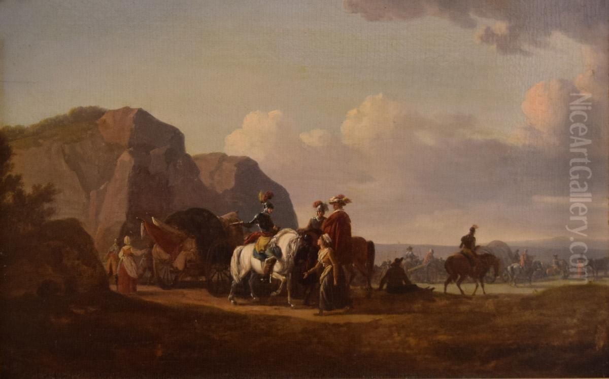 Army on the March Oil Painting by Joseph-Francois Schwebach