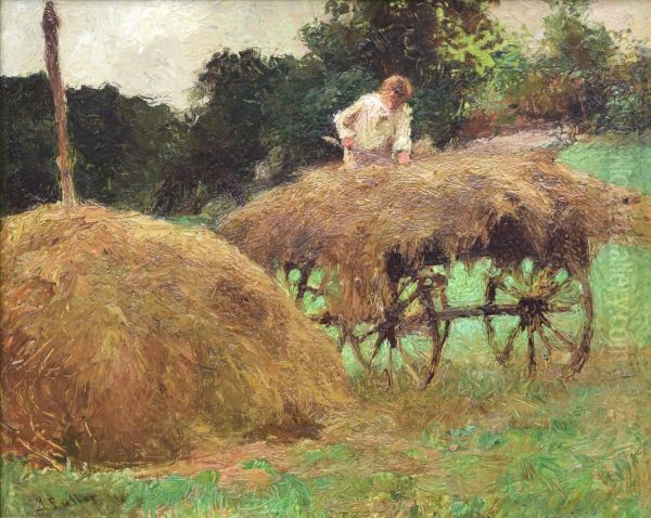 Harvest Time Oil Painting by George Fuller