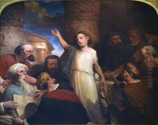 Christ Among the Doctors Oil Painting by Peter F. Rothermel
