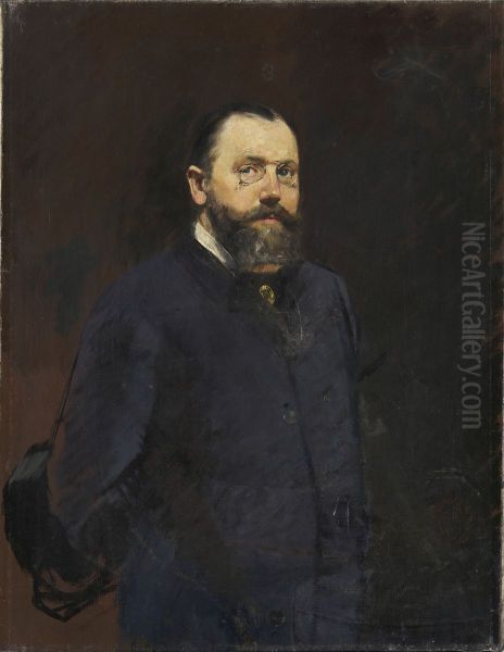 Portrett av Viggo Glahn Orbeck Oil Painting by Christian Krohg