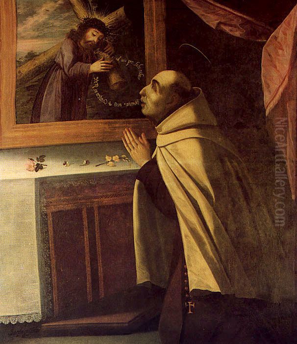 visao de s.joao cruz Oil Painting by Josefa de Obidos