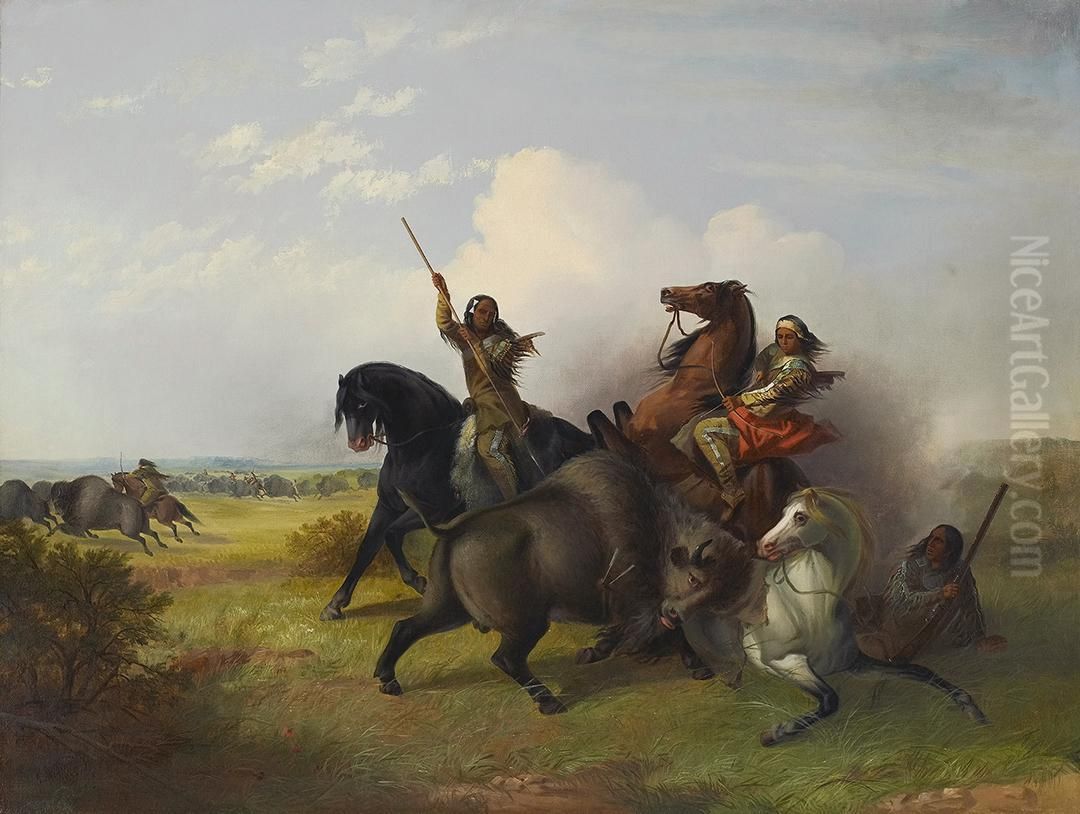 The Buffalo Hunt Oil Painting by John Mix Stanley