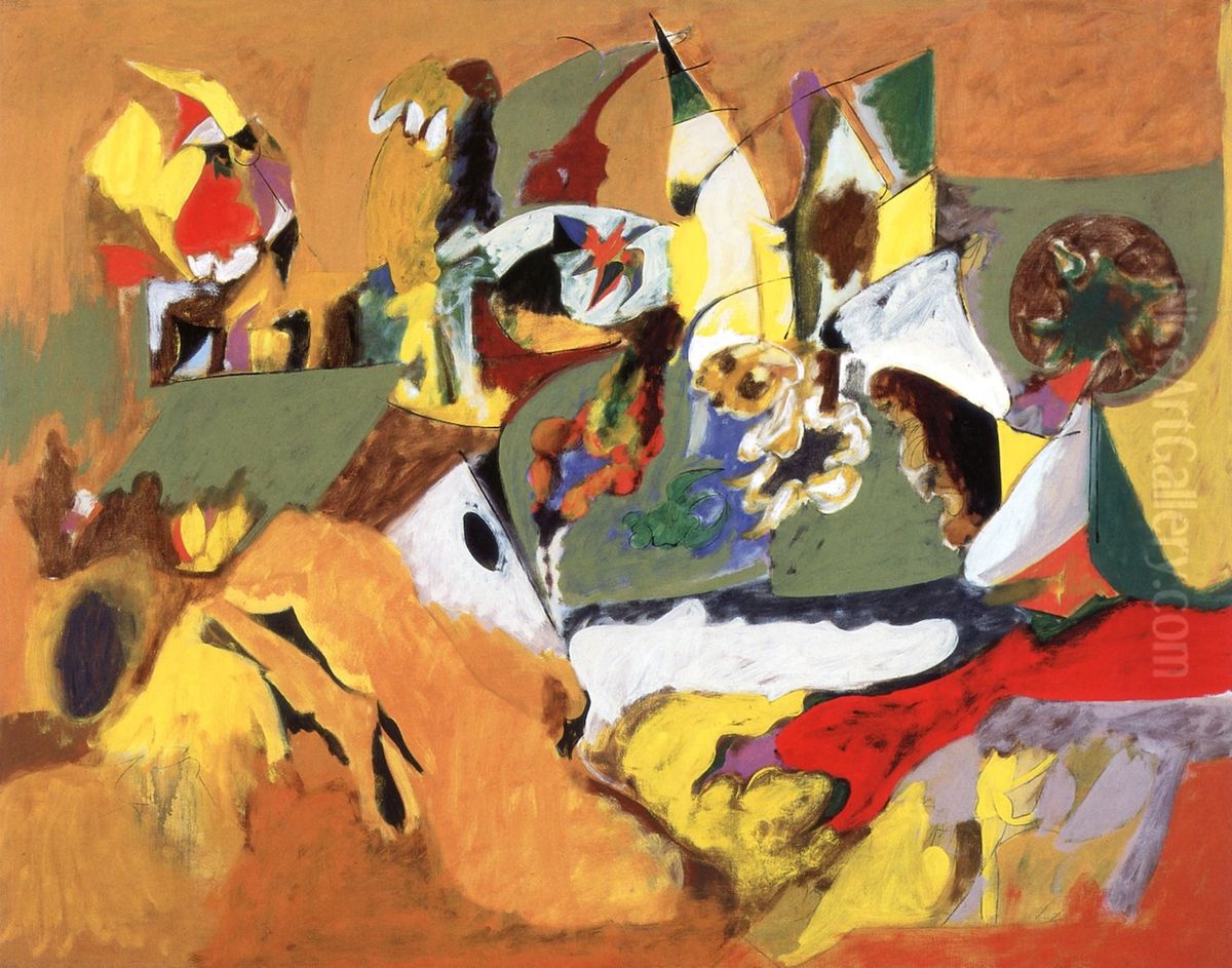 Golden Brown Painting Oil Painting by Arshile Gorky