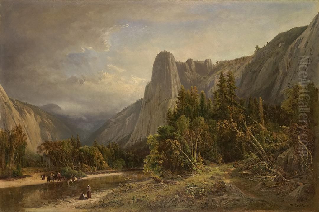 Sentinel Rock, Yosemite Oil Painting by William Keith