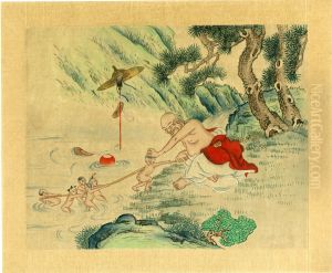 Unsigned album paintings depicting Taoist immortals.