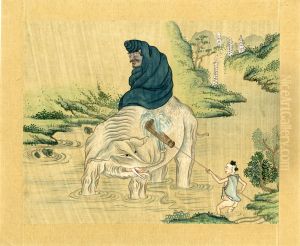 Unsigned album paintings depicting Taoist immortals.