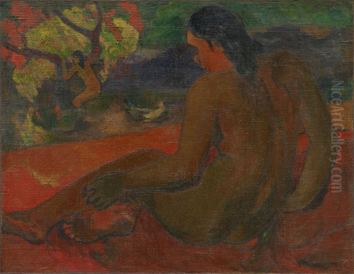 Tahitian Woman Oil Painting by Paul Gauguin