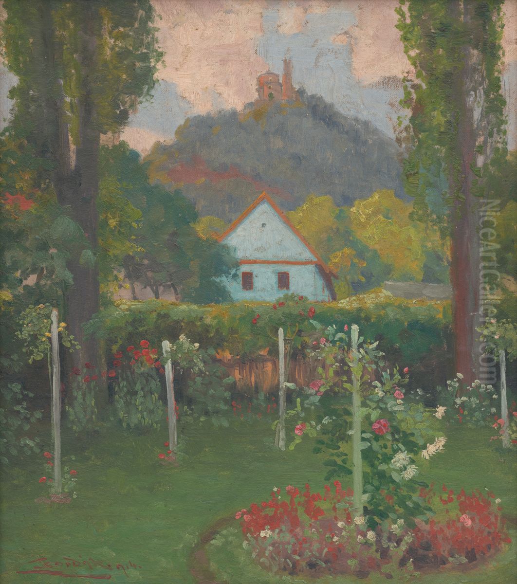 Pod Slaneckym hradom Oil Painting by Lajos Csordak