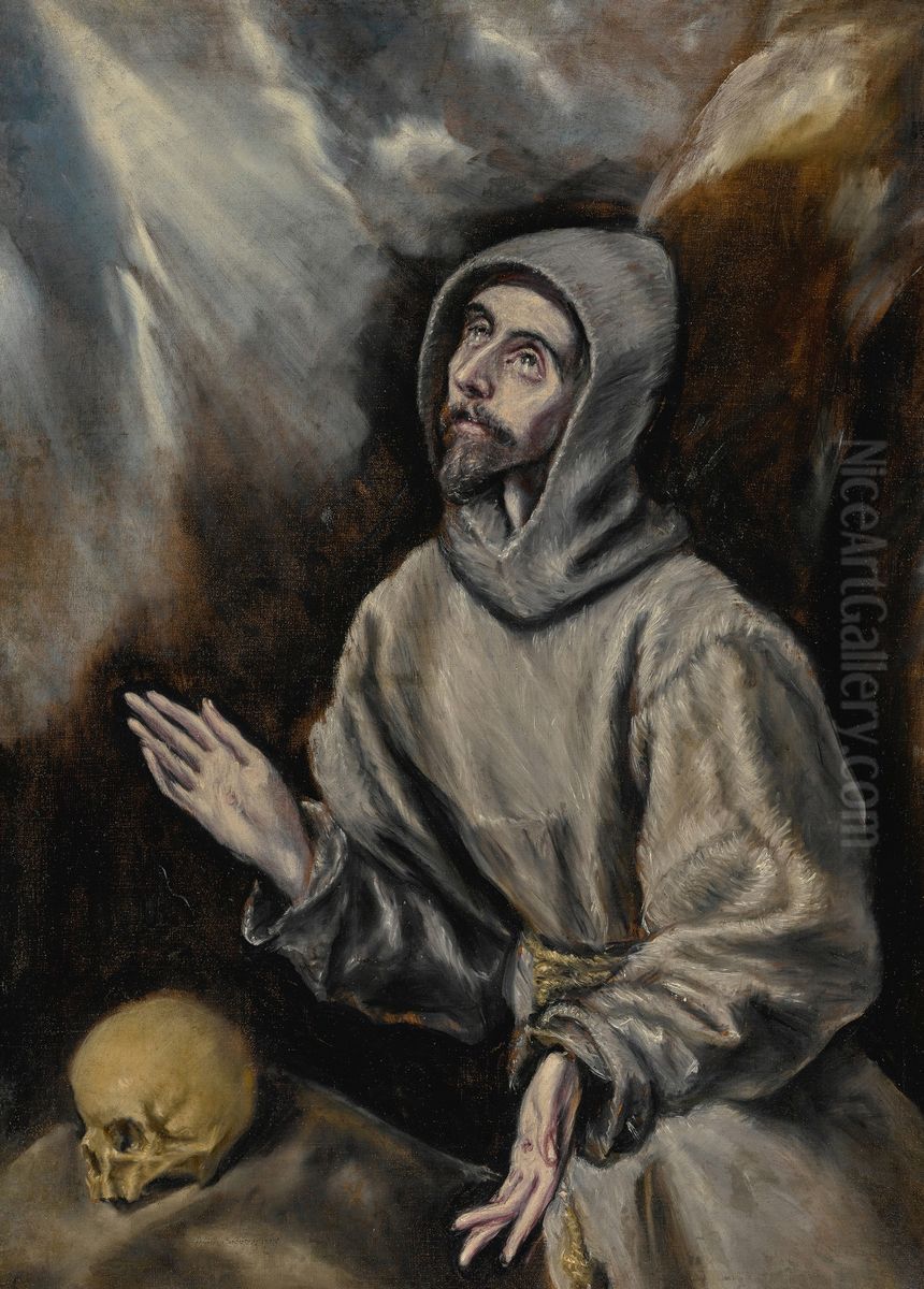 Saint Francis Receiving the Stigmata Oil Painting by El Grecoand workshop