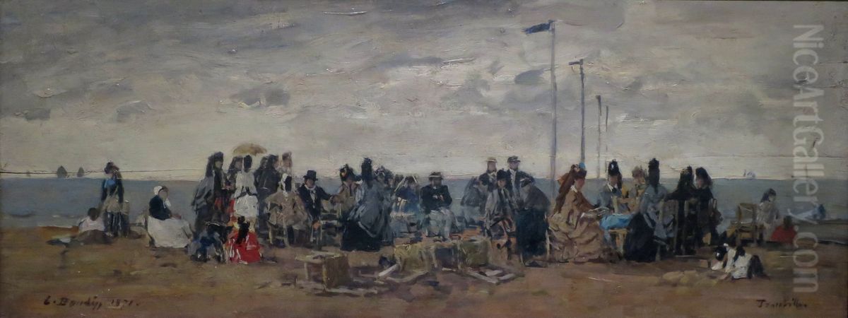 <<Piludafa nakila, Trouville (3) (trutca ke Boudin)>> Oil Painting by Eugene Louis Boudin