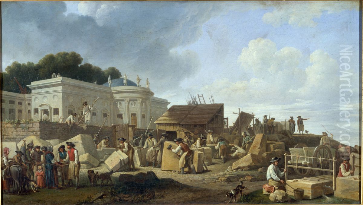 La construction de l'hotel de Salm a Paris Oil Painting by unknown