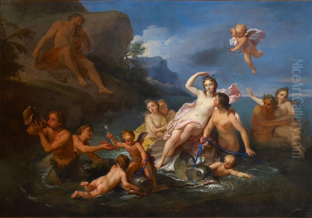Le Triomphe de Galatee Oil Painting by Louis De Boullogne