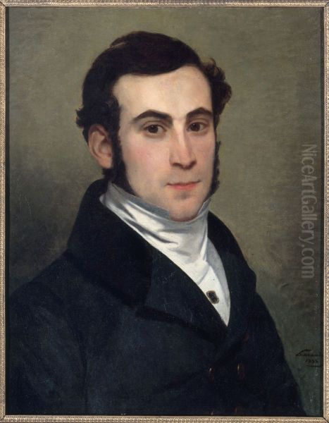 Portrait d'inconnu, presume Alexandre-Auguste Ledru-Rollin Oil Painting by Alphonse Lavaudan