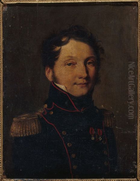 Portrait dit du capitaine Jules Raulin Oil Painting by Louis-Leopold Boilly