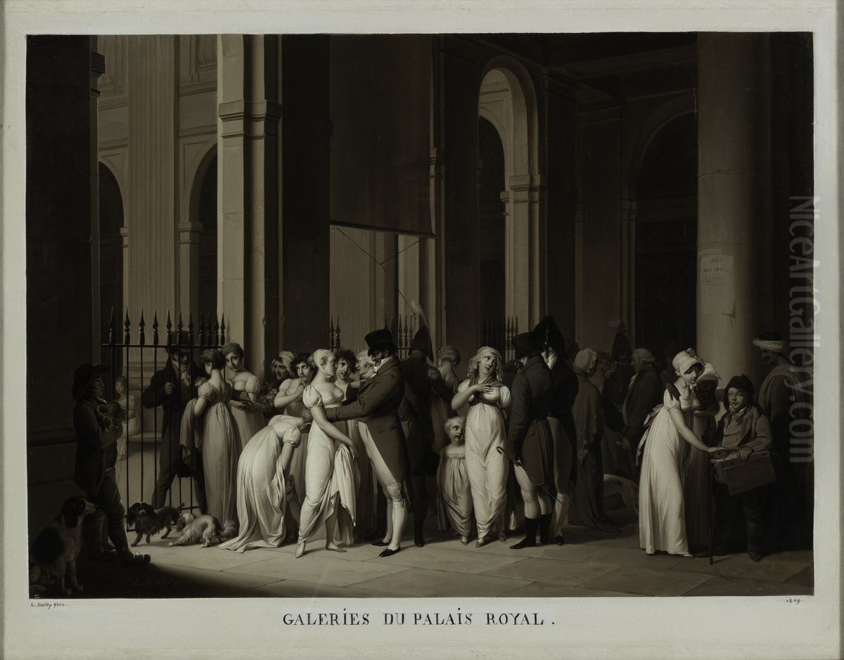 Galeries du Palais-Royal Oil Painting by Louis-Leopold Boilly