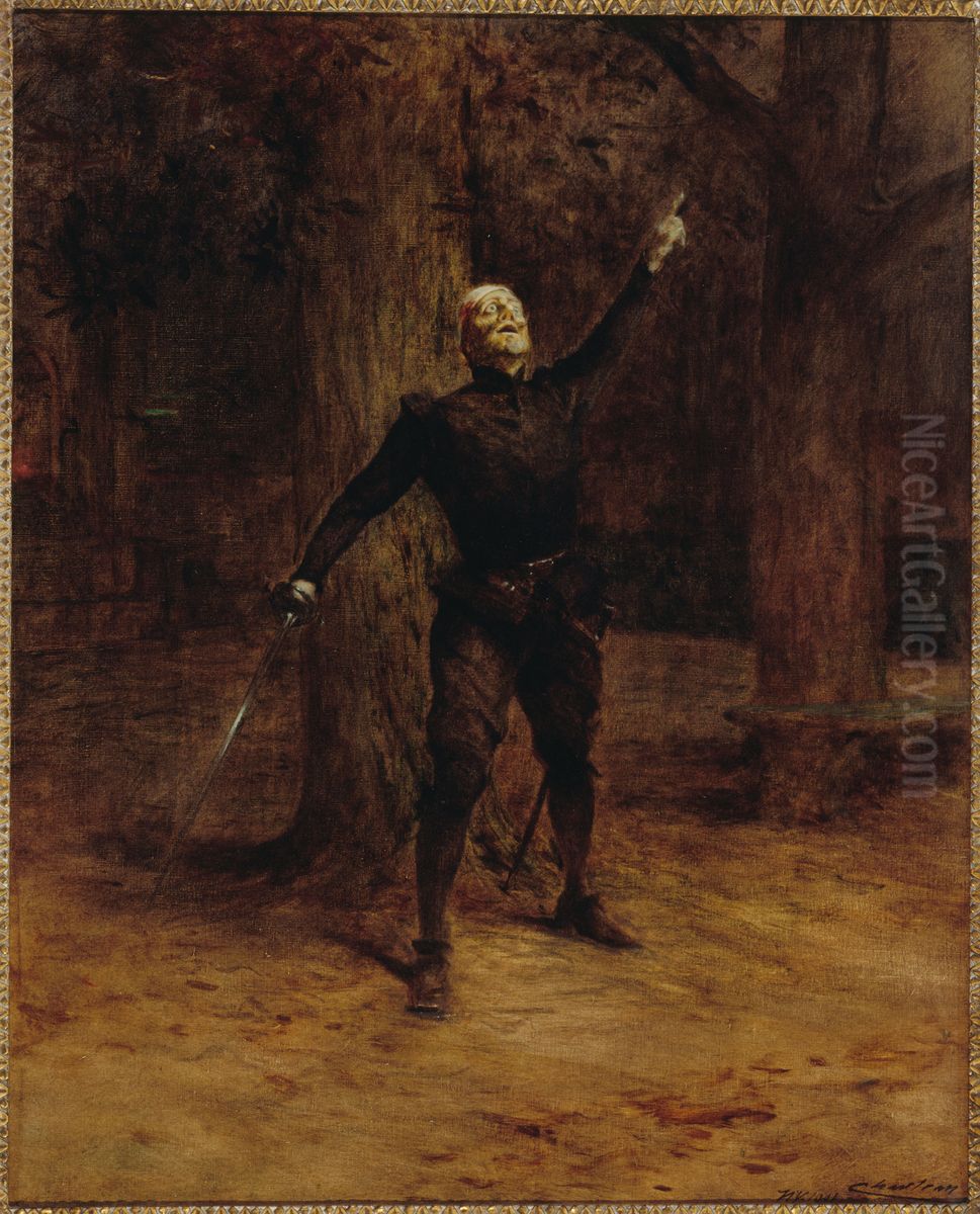 Portrait de Constant Coquelin, dit Coquelin aine (1841-1909), dans le role de Cyrano de Bergerac Oil Painting by Theobald Chartran