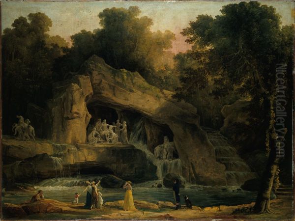 Les Bains d'Apollon a Versailles Oil Painting by Hubert Robert
