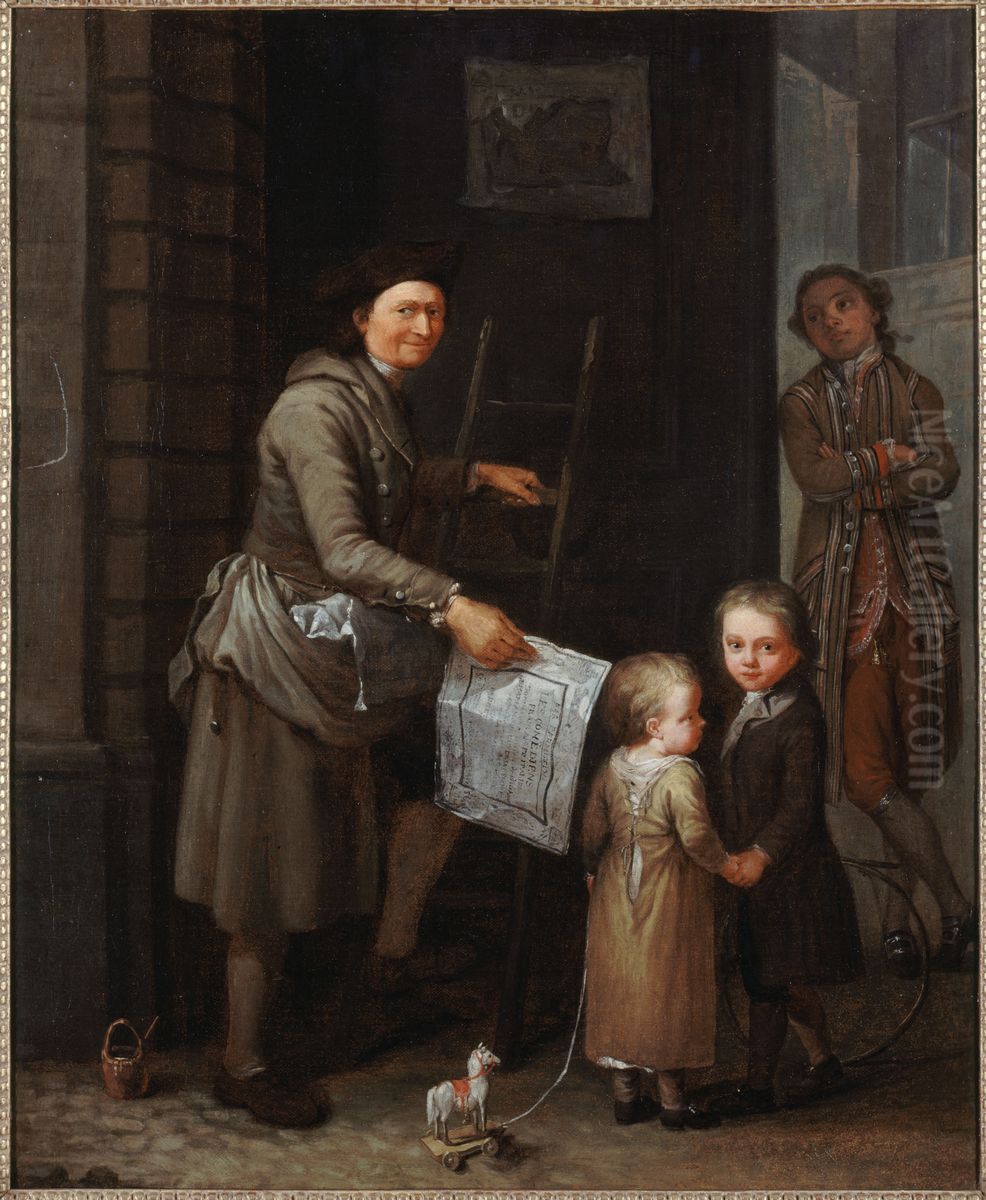 Le Colleur d'affiche Oil Painting by Etienne Jeaurat
