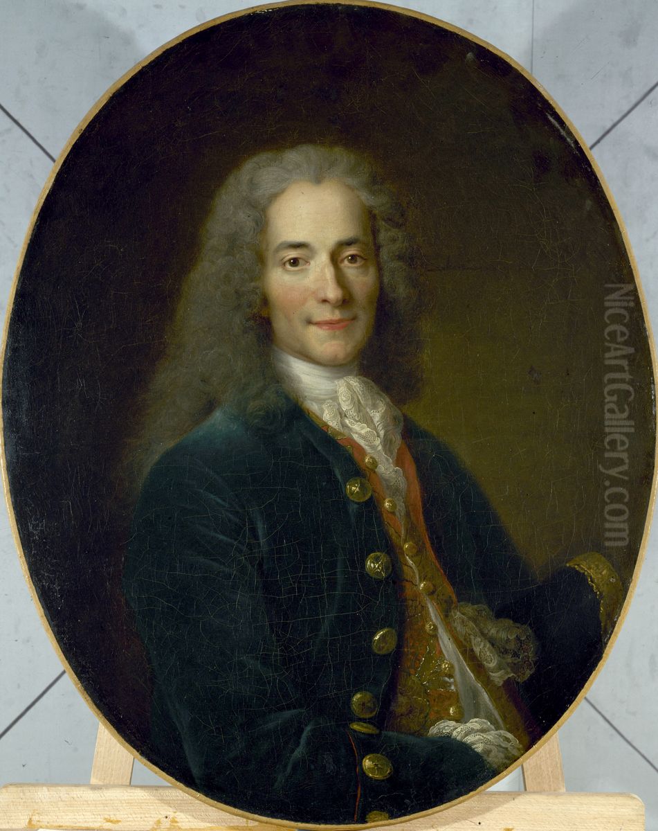 Portrait de Voltaire (1694-1778) en 1718 Oil Painting by Nicolas de Largilliere