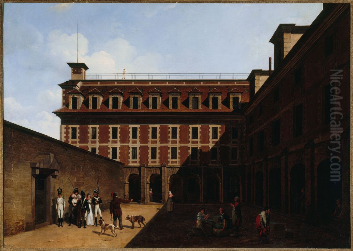La prison des Madelonnettes, rue des Fontaines Oil Painting by Louis-Leopold Boilly