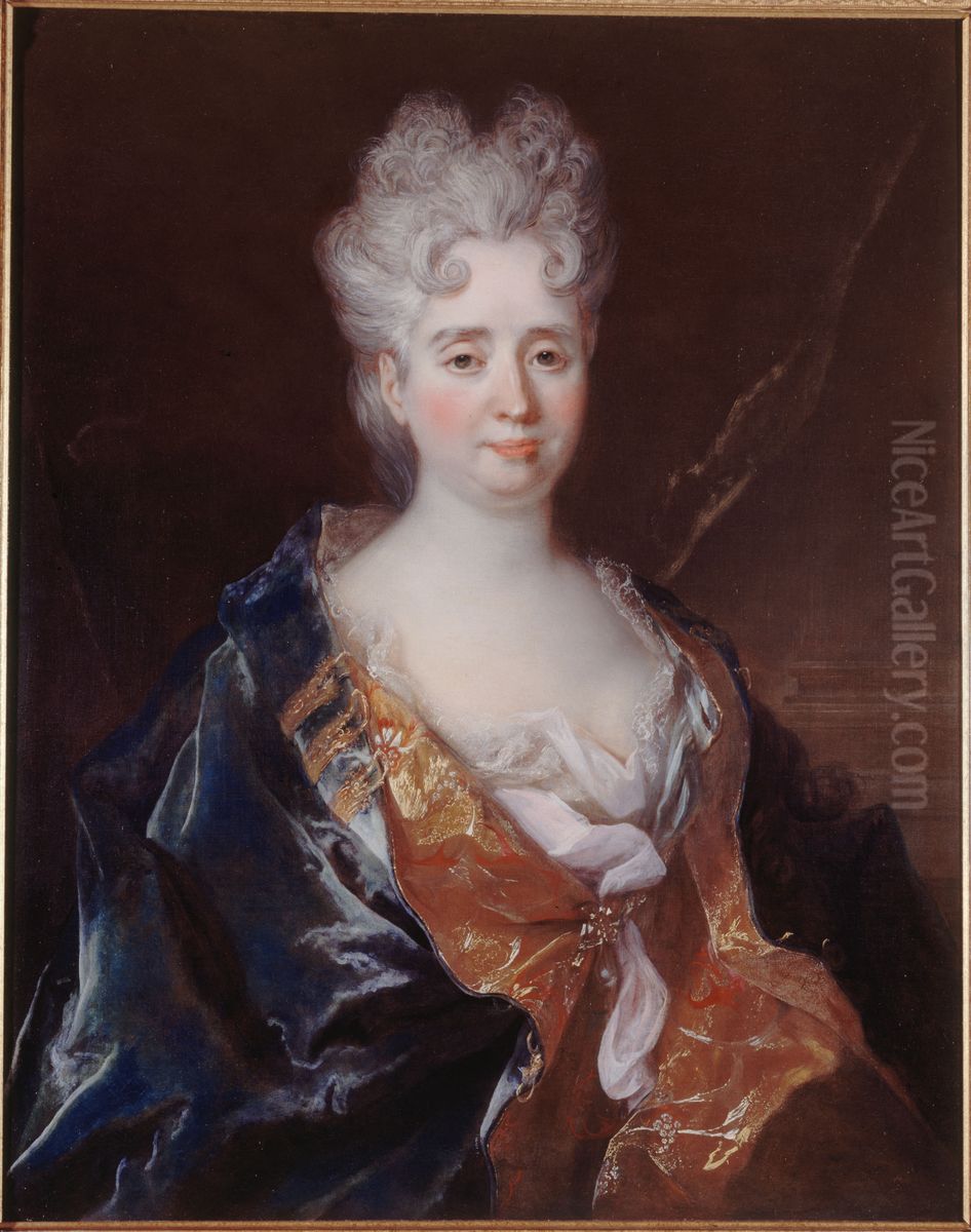 Portrait d'Anne-Therese de Marguenat de Courcelles, marquise de Lambert (1647-1733) Oil Painting by Nicolas de Largilliere Portrait d'Anne-Therese de Marguenat de Courcelles, marquise de Lambert (1647-1733) Oil Painting by Nicolas de Largilliere