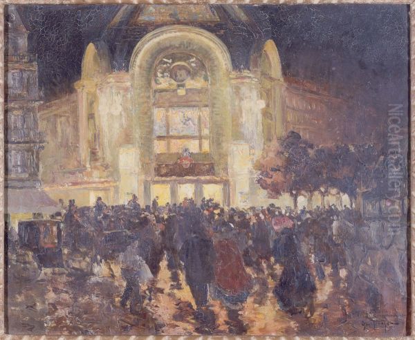 Le cinema Gaumont-Palace, place de Clichy, vers 1913 Oil Painting by Louis Abel-Truchet