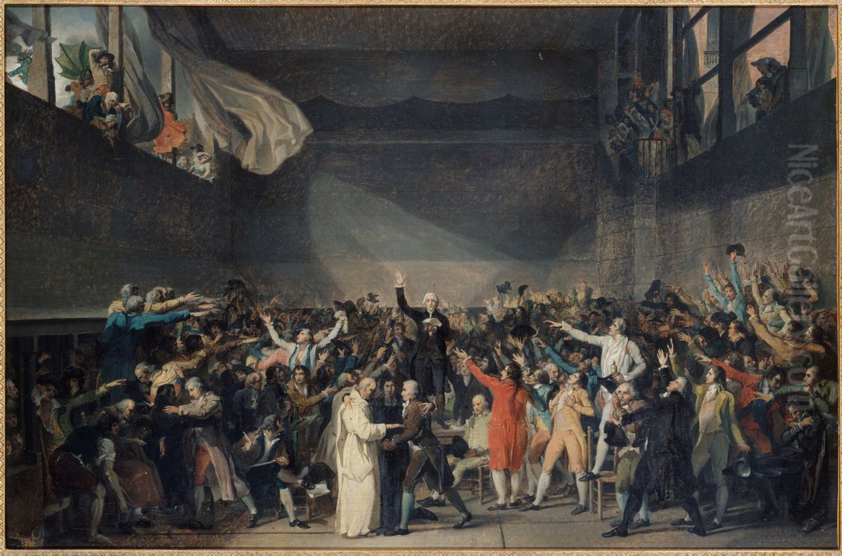 Serment du Jeu de paume, le 20 juin 1789 Oil Painting by Jacques-Louis David