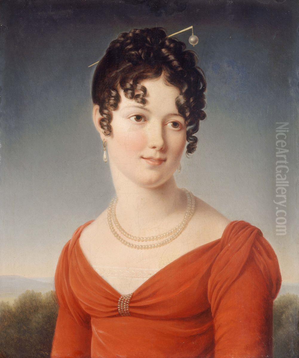 Portrait en buste d'Alexandrine-Anne de la Pallu, marquise de Flers (1786-1832) Oil Painting by Francois Gerard