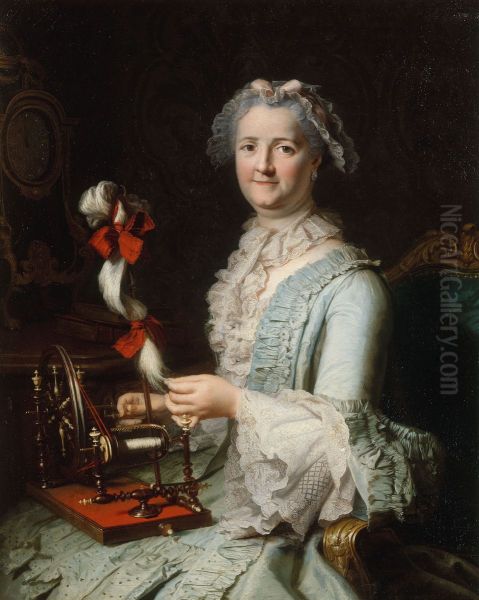 Portrait presume de Francoise-Marie Pouget, seconde femme de Chardin Oil Painting by Joseph Aved