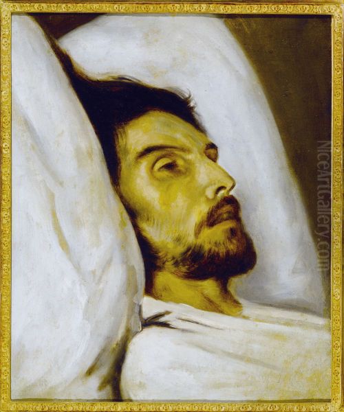 Portrait d'homme sur son lit de mort, autrefois dit Armand Carrel Oil Painting by Paul Delaroche