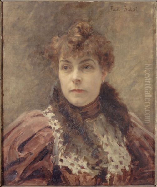 Portrait de Daniel Lesueur (Jeanne Loiseau,1860-1921, dite), femme de lettres Oil Painting by Paul Emile Chabas