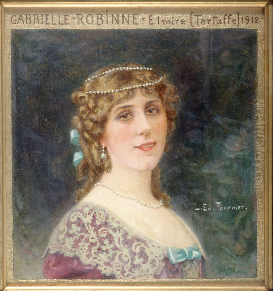 Portrait de Gabrielle Robinne, societaire de la Comedie-Francaise, dans le role d'Elmire du 