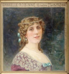Portrait de Gabrielle Robinne, societaire de la Comedie-Francaise, dans le role d'Elmire du 