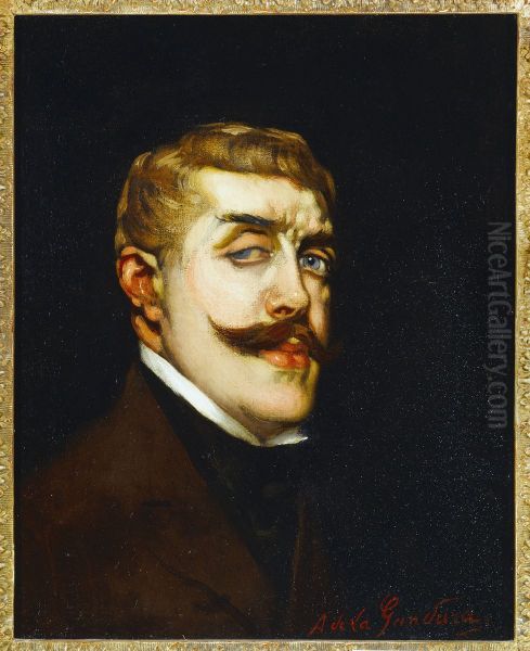 Portrait de Jean Lorrain (1855-1906), ecrivain Oil Painting by Antonio De La Gandara