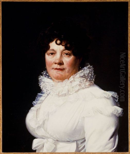 Portrait de Louise-Rosalie Dugazon, nee Lefevre (1755-1821), chanteuse Oil Painting by Henri-Francois Riesener