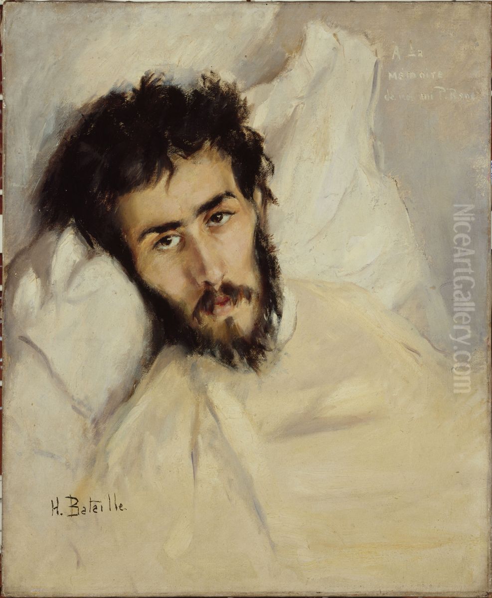 Portrait d'homme malade (P Rene?) Oil Painting by Henry Bataille