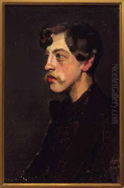 Portrait de Camille Mauclair (1872-1945), critique d'art Oil Painting by Henry Bataille