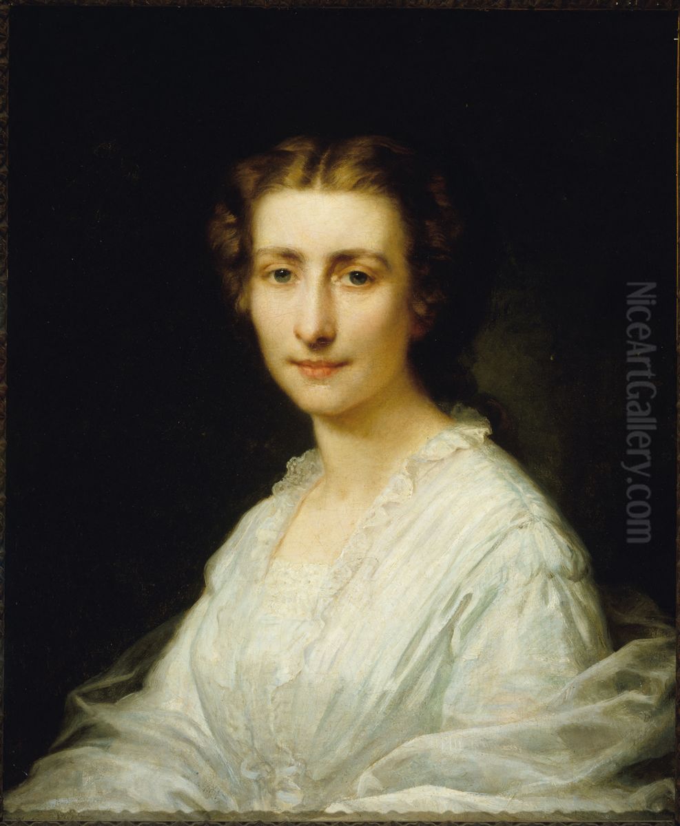 Blandine Ollivier, nee Liszt (1835-1862) Oil Painting by Leon Belly