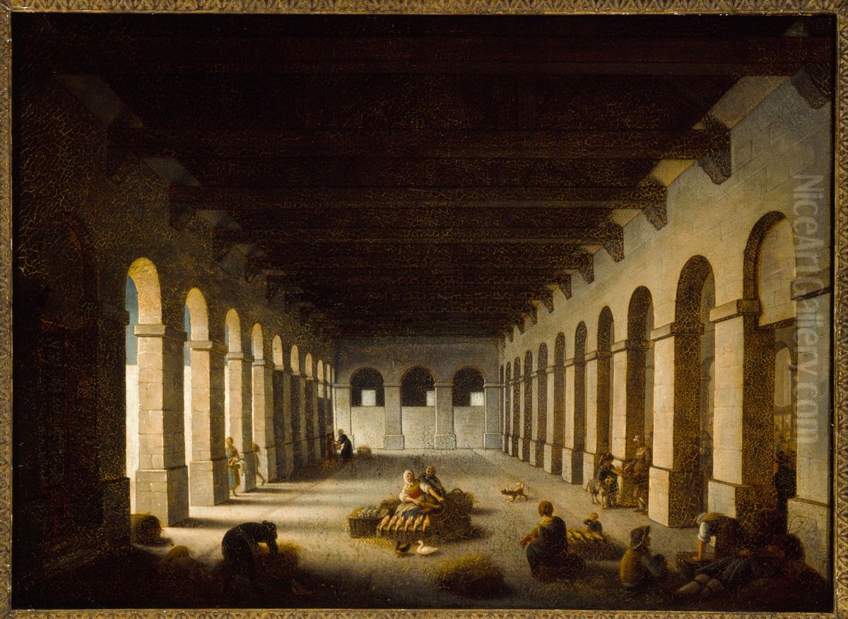 Le Marche de la Vallee, vers 1815 Oil Painting by Jacques-Albert Senave