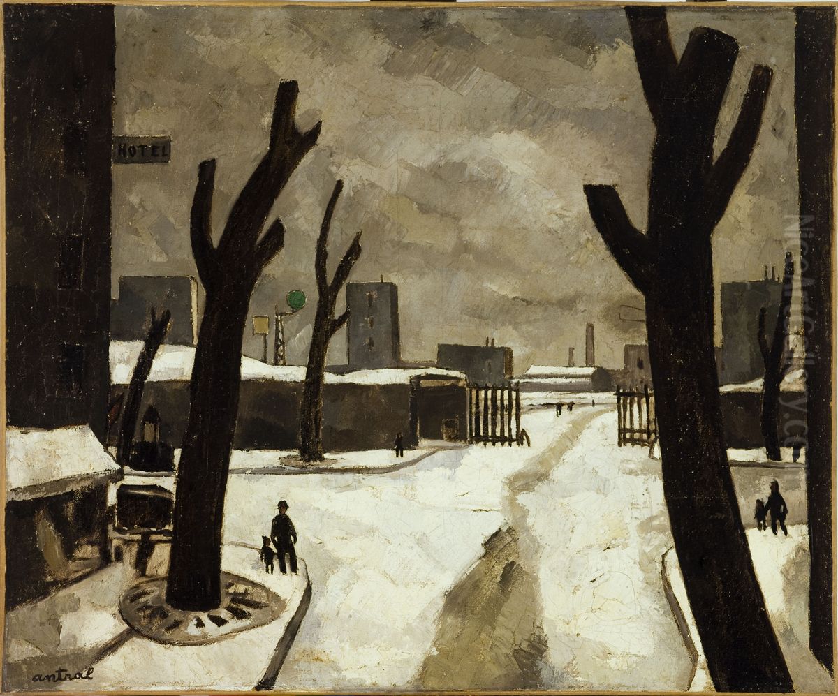 Neige (poterne de la plaine), 1926 Oil Painting by Robert Louis Antral