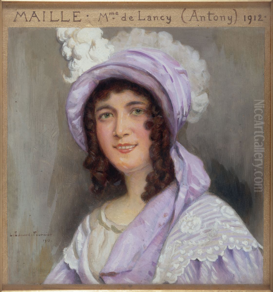 Portrait de Mademoiselle Maille, societaire de la Comedie-Francaise, dans le role de Mme de Lancy dans 