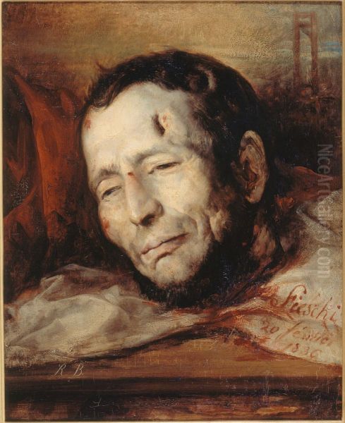 Tete de Giuseppe Fieschi (1790-1836), apres son execution Oil Painting by Jacques Raymond Brascassat