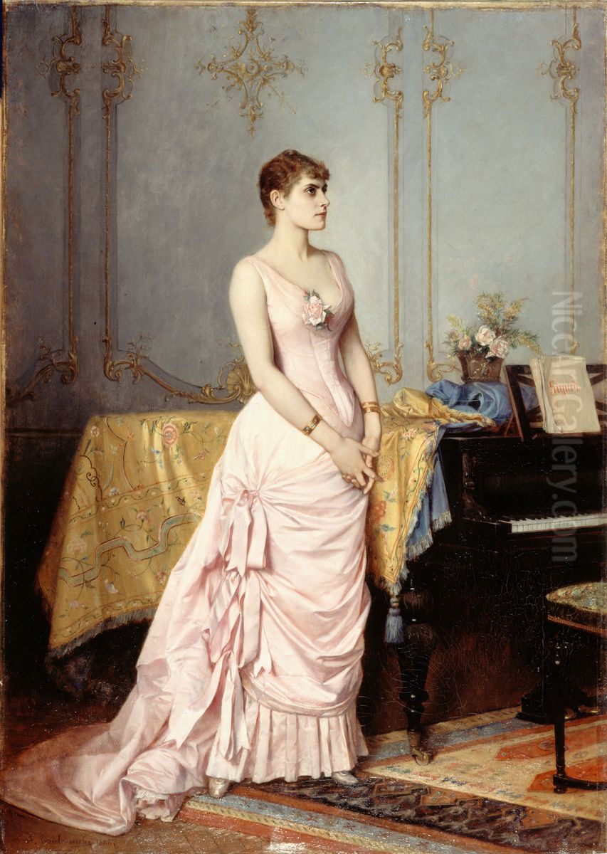 Portrait de Rose Caron (1857-1890), chanteuse Oil Painting by Toulmouche Auguste