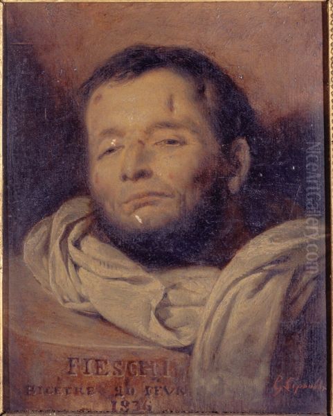 Tete de Giuseppe Fieschi (1790-1836), apres son execution Oil Painting by Francois Gabriel Guillaume Lepaulle