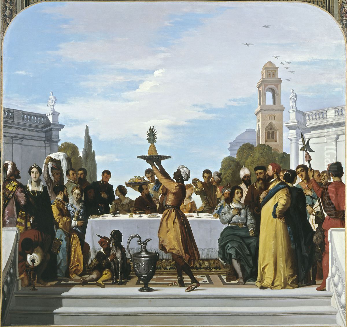 Decoration de la salle a manger de l'hotel Mahler Oil Painting by Louis Boulanger