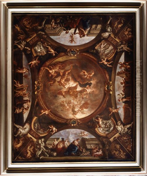 La Justice assure la Paix et protege les Arts Oil Painting by Bon Boullogne