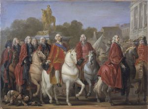 Inauguration de la statue de Louis XV sur la place du meme nom, par le corps de la Ville de Paris, le 20 juin 1763