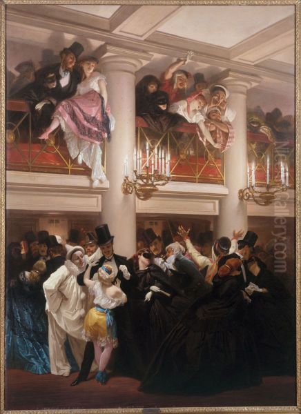 Le bal de l'Opera Oil Painting by Eugene Giraud