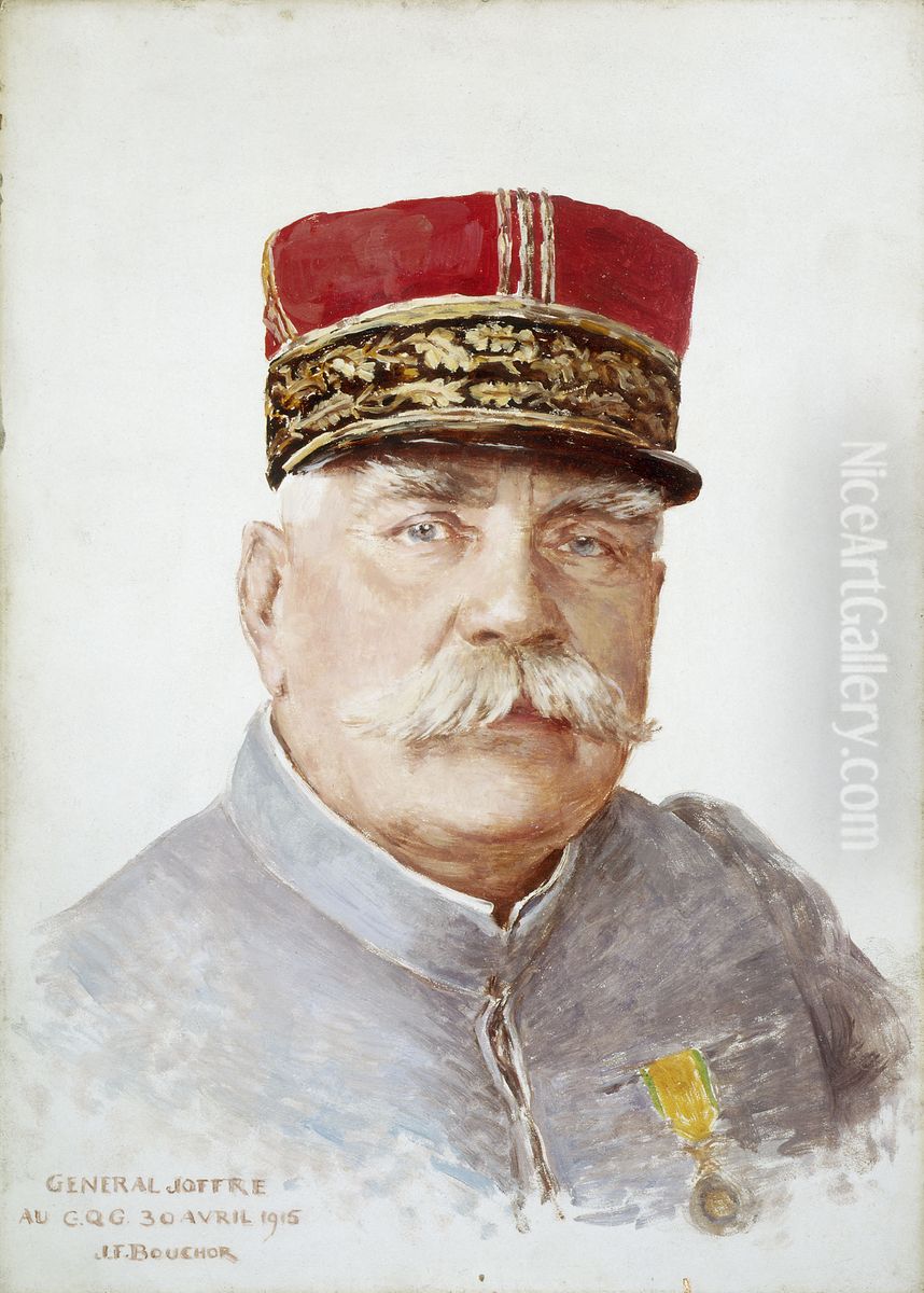 Portrait du general Joseph Joffre (1852-1931) Oil Painting by Joseph-Felix Bouchor